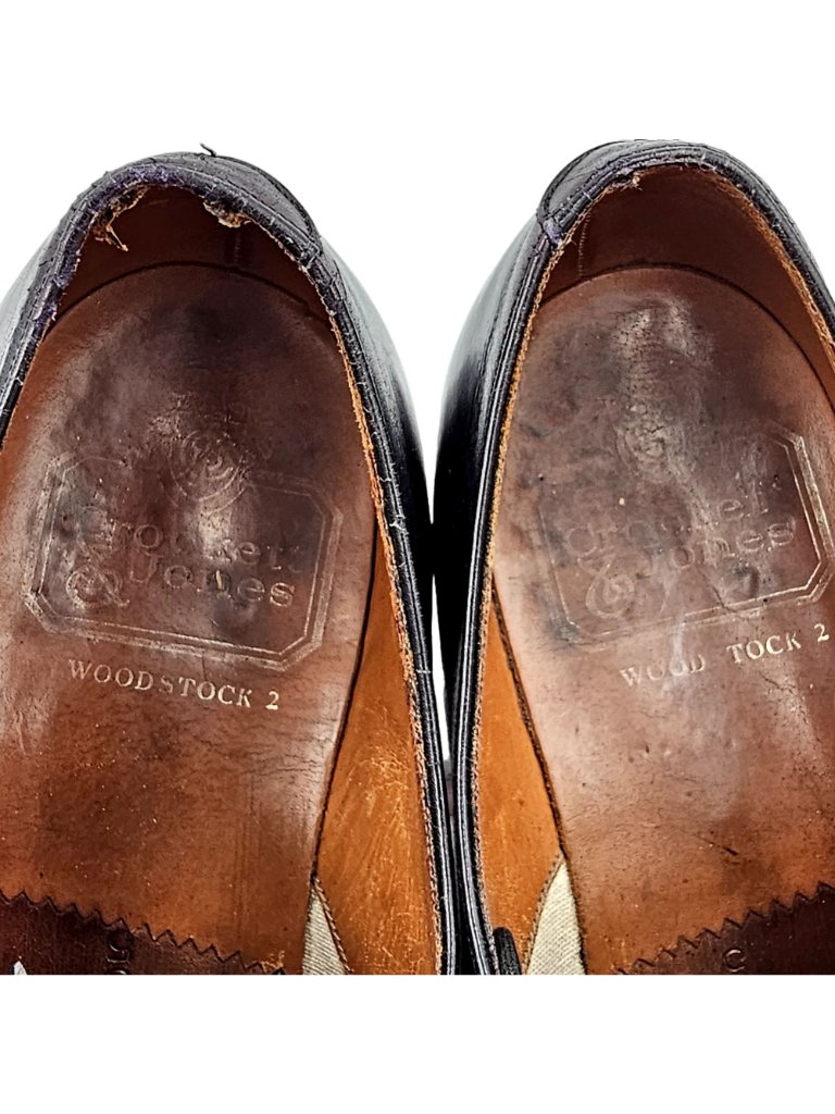 Vintage Crockett & Jones Woodstock 2 Men 9 Black Leather Dress Shoe Oxford Derby — image 4 of 8